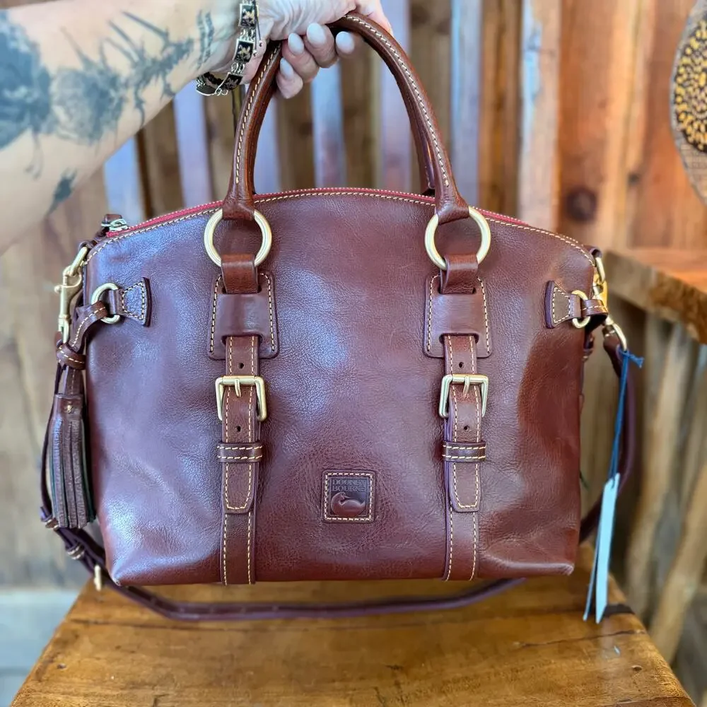 Dooney & Bourke Florentine Bristol Satchel – Chestnut Vacchetta Leather